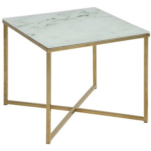 Alisma Beistelltisch 50 x 50 cm - Weier Marmor/Gold