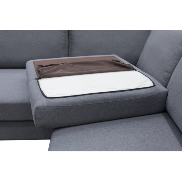 Nova U-Sofa Hellgrauer Stoff - Rechts
