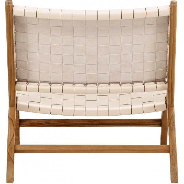 Rike Loungesessel - Creme PU/Teak Rike Loungesessel - Creme PU/Teak