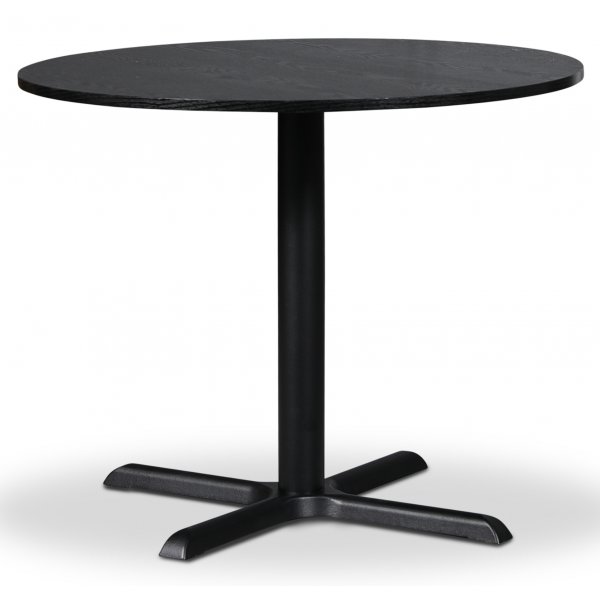 Solano Essgruppe: Tisch 90 cm inklusive 4 Ax Sthle - Schwarze Esche / Rattan + 4.00 x Stuhlkissen