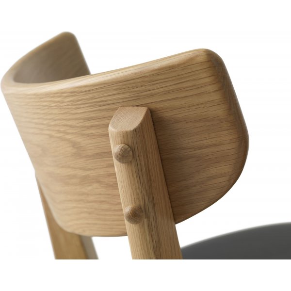 Tatomanto Thekenstuhl - Schwarzes PU/Eiche