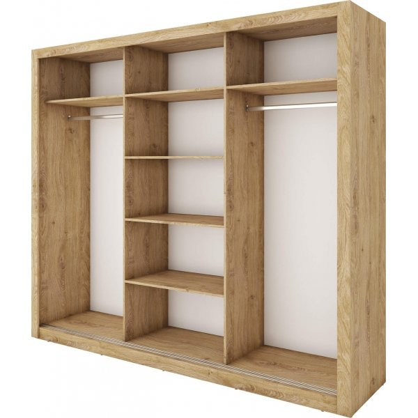 Einar Kleiderschrank 1 mit Spiegelt�ren - Shetland-Eiche