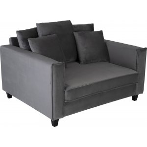 Brandy Lounge Sessel 1,5-Sitzer Sofa - Dunkelgrau (Samt) + Textilreinigung fr Mbel