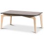 Granit Couchtisch 110x60 cm - Donau Granit & Untergestell aus White Washed Eiche