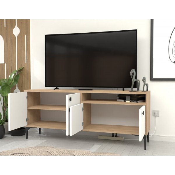 Artemis TV-Stnder - Wei/Eiche