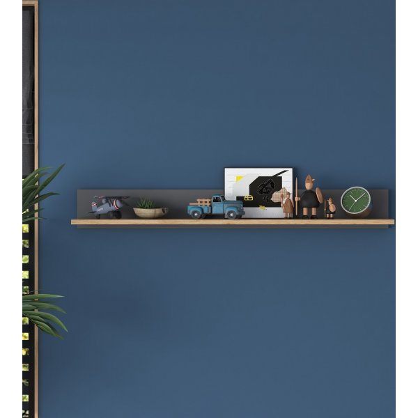 Algot Wandregal 120 cm - Walnuss/Anthrazit