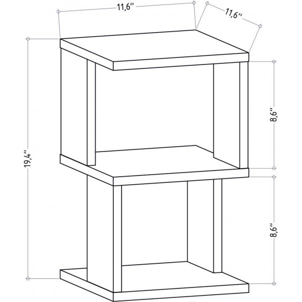 Carter Nachttisch - Wei