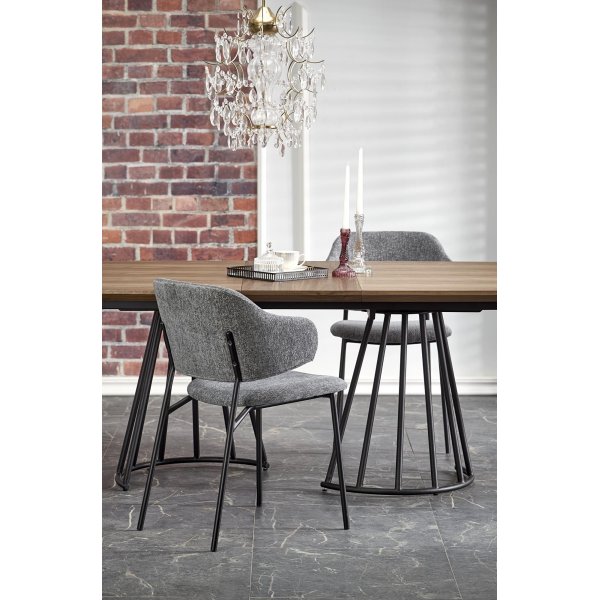 Everton Esstisch 180-200 x 100 cm - Walnuss/Schwarz