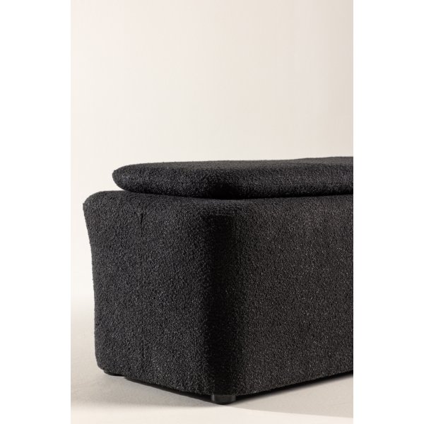 Lorbeer-Hocker - Schwarzer Bouclé Lorbeer-Hocker - Schwarzer Bouclé