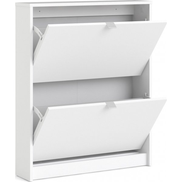 Schuhschrank mit 2 Fächern - Weiß Schuhschrank mit 2 Fächern - Weiß