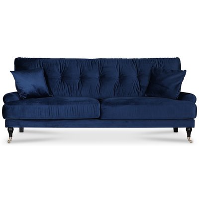 Adena 3-Sitzer-Sofa - Samt Mitternachtsblau