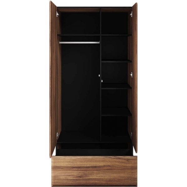 Borga Kleiderschrank - Catania Eiche/schwarz