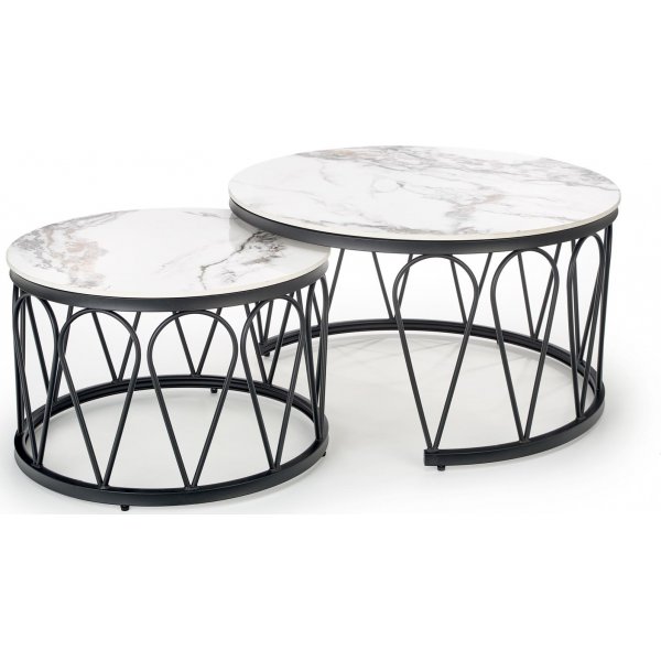 Formosa Couchtisch 60 cm - Weier Marmor/Schwarz