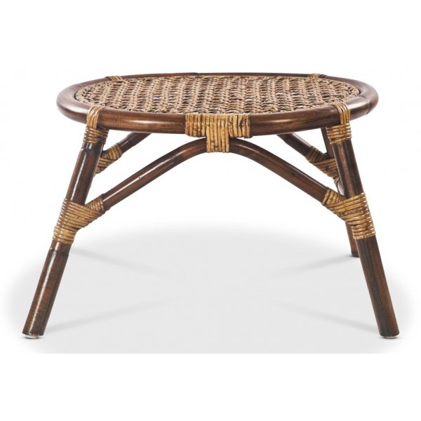 Fußhocker Anton - Braunes Rattan + Möbelfüße Fußhocker Anton - Braunes Rattan + Möbelfüße