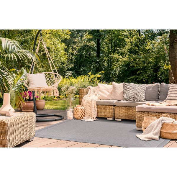 Miami flach gewebter Teppich Grau Miami flach gewebter Teppich Grau