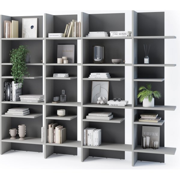 Tiefes Regal mit LED-Beleuchtung links - Grau Tiefes Regal mit LED-Beleuchtung links - Grau