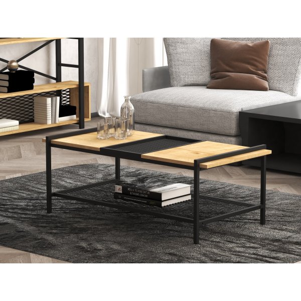 Mata Couchtisch 120 x 56 cm - Walnuss/Schwarz