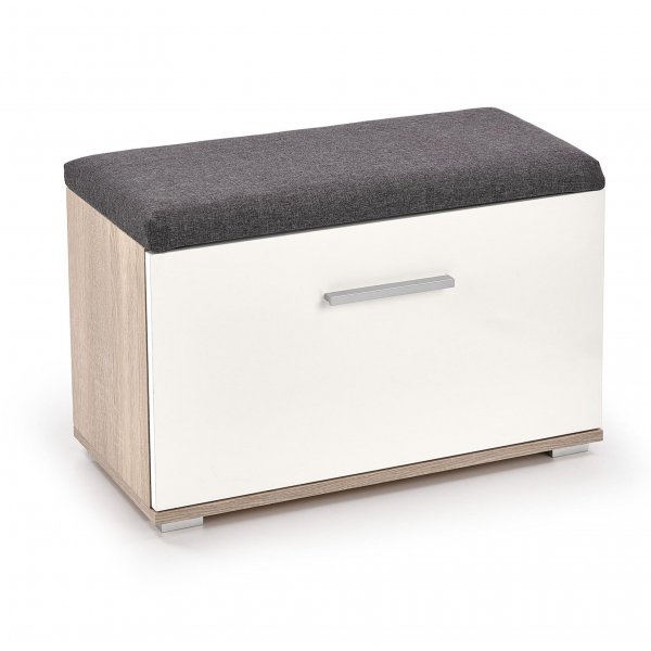 Abdel Schuhschrank mit Sitzflche - Sonoma Eiche/wei