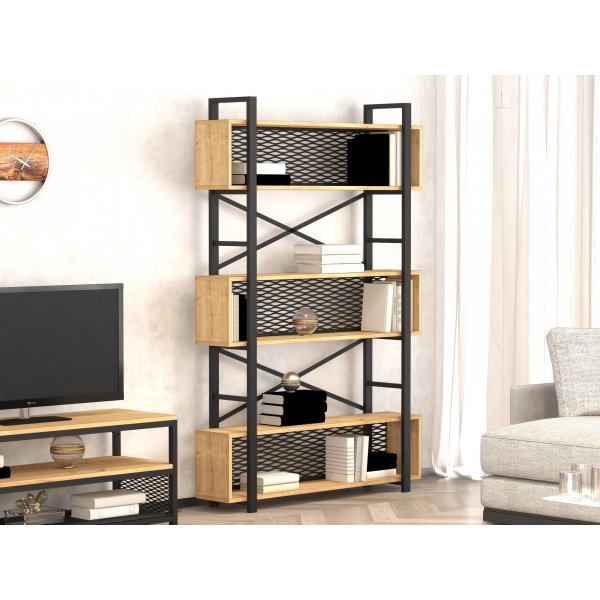 Fire-Bücherregal - Walnuss/Schwarz Fire-Bücherregal - Walnuss/Schwarz