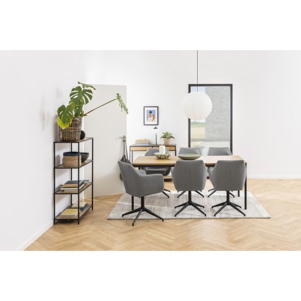 Sessel Nora - Hellgrau/Schwarz