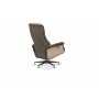 Relaxsessel mit Fuhocker in echtem Schaffell Eiche/Dunkelbeige - Ulla