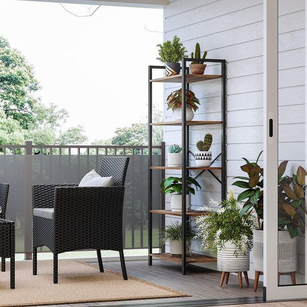 Petter Bcherregal 66 x 153 cm - Braun/Schwarz