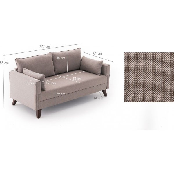 Bella 2-Sitzer-Sofa - Creme