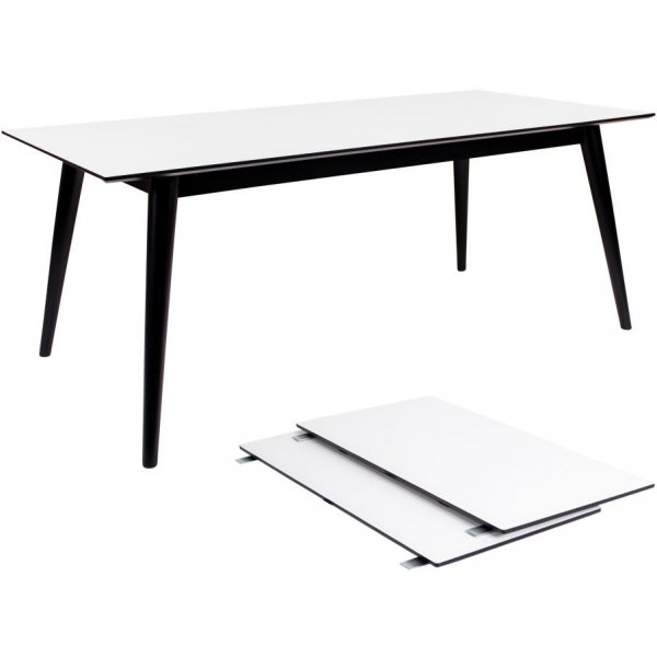 Copenhagen Esstisch - Wei/Schwarz - 195/285x90