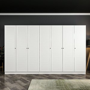 Larett Kleiderschrank 315x52x210 cm, Variante B - Wei