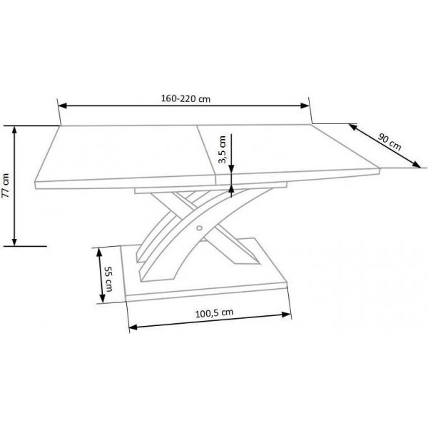 Bonita Esstisch 160-220 cm - weiß/schwarz Bonita Esstisch 160-220 cm - weiß/schwarz