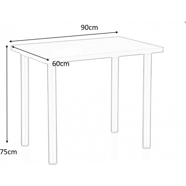 Buno Esstisch 90 cm - Weiß/Chrom Buno Esstisch 90 cm - Weiß/Chrom