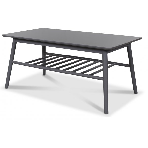 Salt grauer Couchtisch mit Ablage 110 x 60 cm
