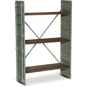 Container-Bücherregal H116 cm - Vintage-Metall / Holz Container-Bücherregal H116 cm - Vintage-Metall / Holz