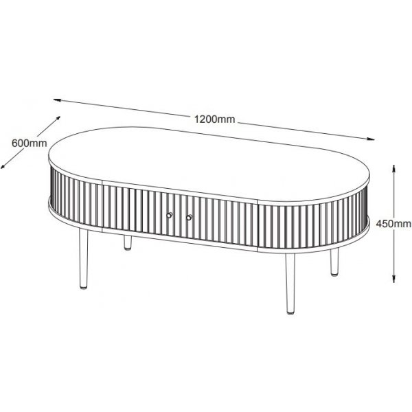 Slide Couchtisch 120 x 60 cm - Braun lackierte Eiche