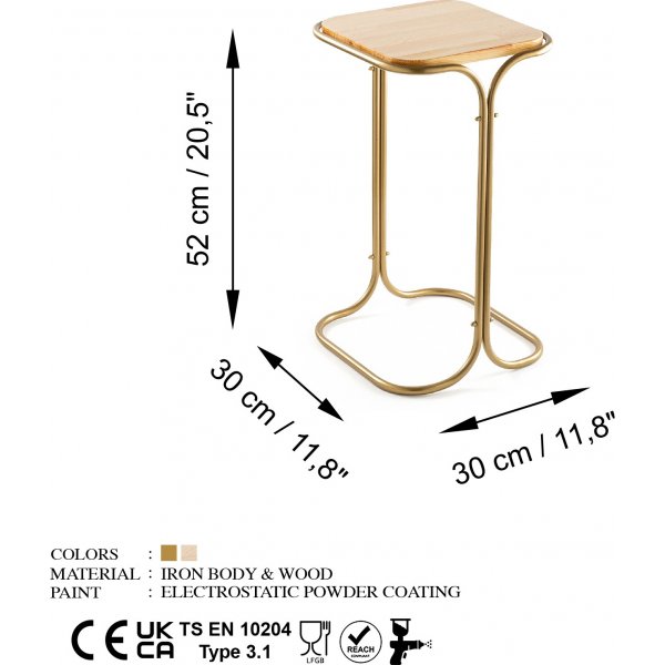 Vela 1 Beistelltisch - Gold/Beige Vela 1 Beistelltisch - Gold/Beige