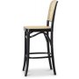Balbao schwarzer Barhocker mit Rattan