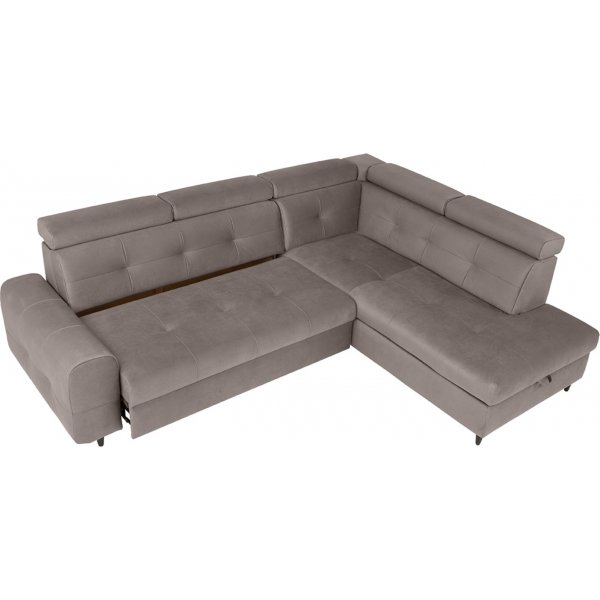 Matras Ecksofa mit offenem Ende rechts - Grau