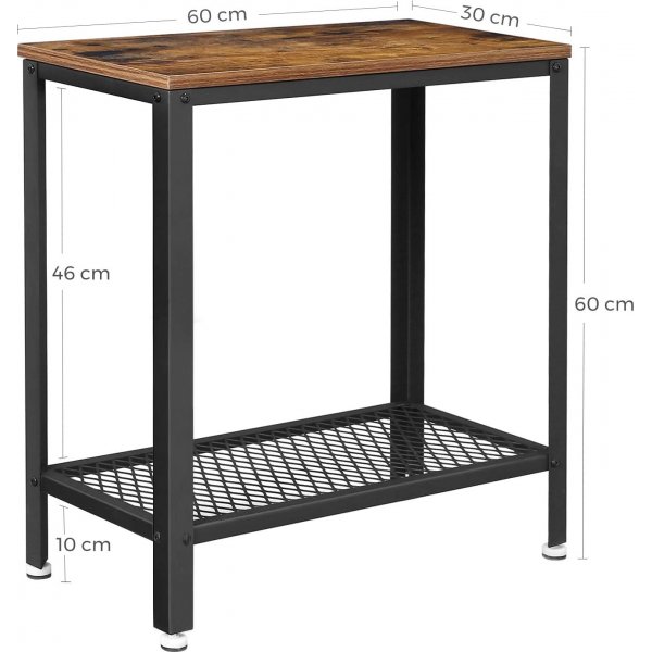 Freddie Beistelltisch 60 x 30 cm - Braun/Schwarz