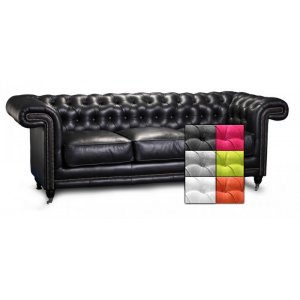 Chesterfield Manchester 3-Sitzer Stoffsofa - jede Farbe!