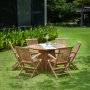 Salt Outdoor-Gruppe in Teak: runder Tisch mit 6 Sesseln