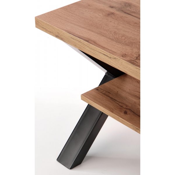 Kasady Couchtisch mit gekreuzten Beinen 120 cm - Wotan Eiche/schwarz