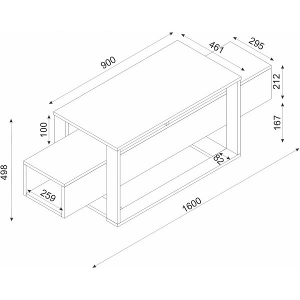 Bianco TV-Stnder - Wei/Gold