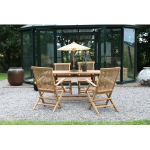 Salt Outdoor Dining Group Esstisch 120x70 cm mit 4 Salt Rahmensthlen - Teak