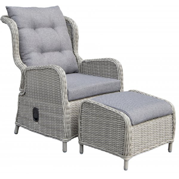 Santiago Gartenmöbelset (2 faltbare Stühle, 1 Tisch) - Grauer Kunstrattan Santiago Gartenmöbelset (2 faltbare Stühle, 1 Tisch) - Grauer Kunstrattan