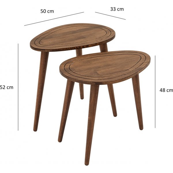 Ser Tisch 50 x 33 cm - Walnuss
