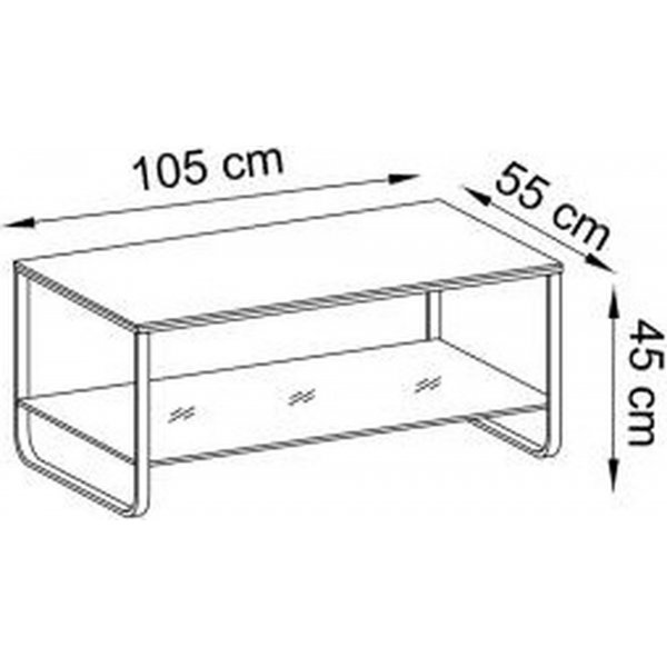 Polite Couchtisch 105 x 55 cm - Eiche/schwarz Polite Couchtisch 105 x 55 cm - Eiche/schwarz