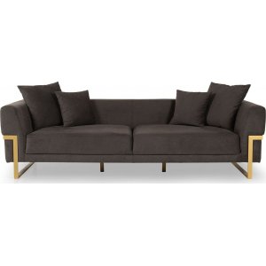 Magenta 3-Sitzer-Sofa - Dunkelbraun