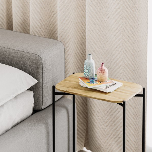 Vela 3 Beistelltische - Schwarz/Beige Vela 3 Beistelltische - Schwarz/Beige