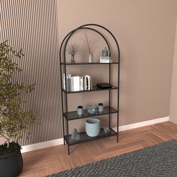 Mona B�cherregal 80 x 30 x 175 cm - Schwarz