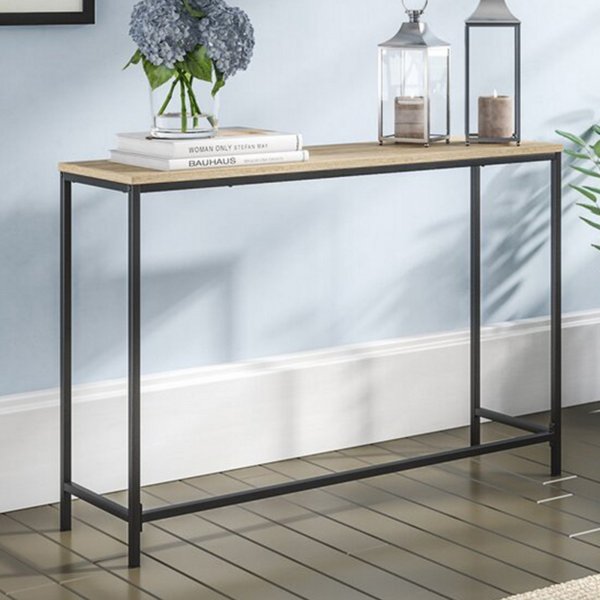 Konsolentisch aus Segeltuch 100 x 30 cm - Kiefer/Schwarz